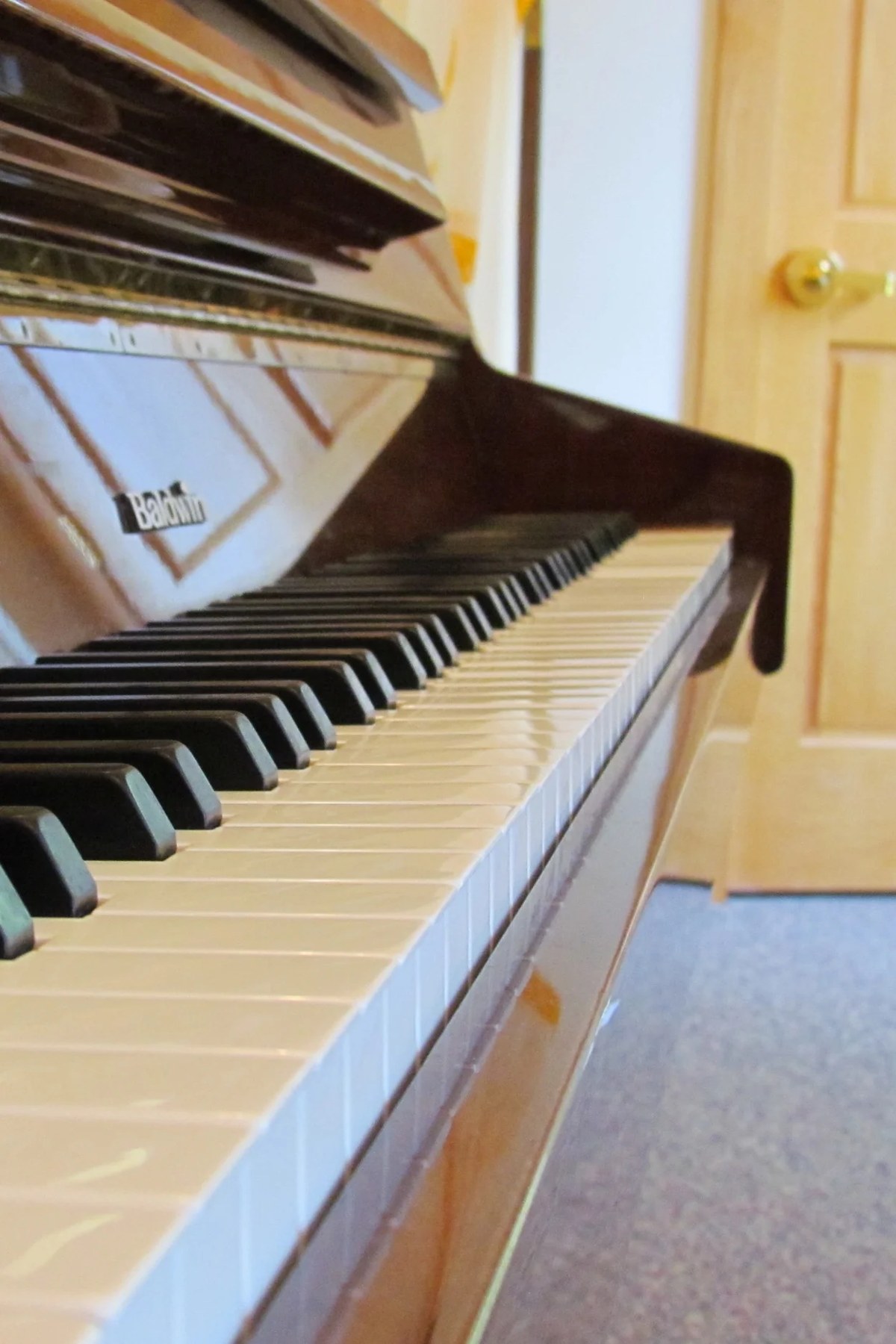 Piano in the church sanctuary