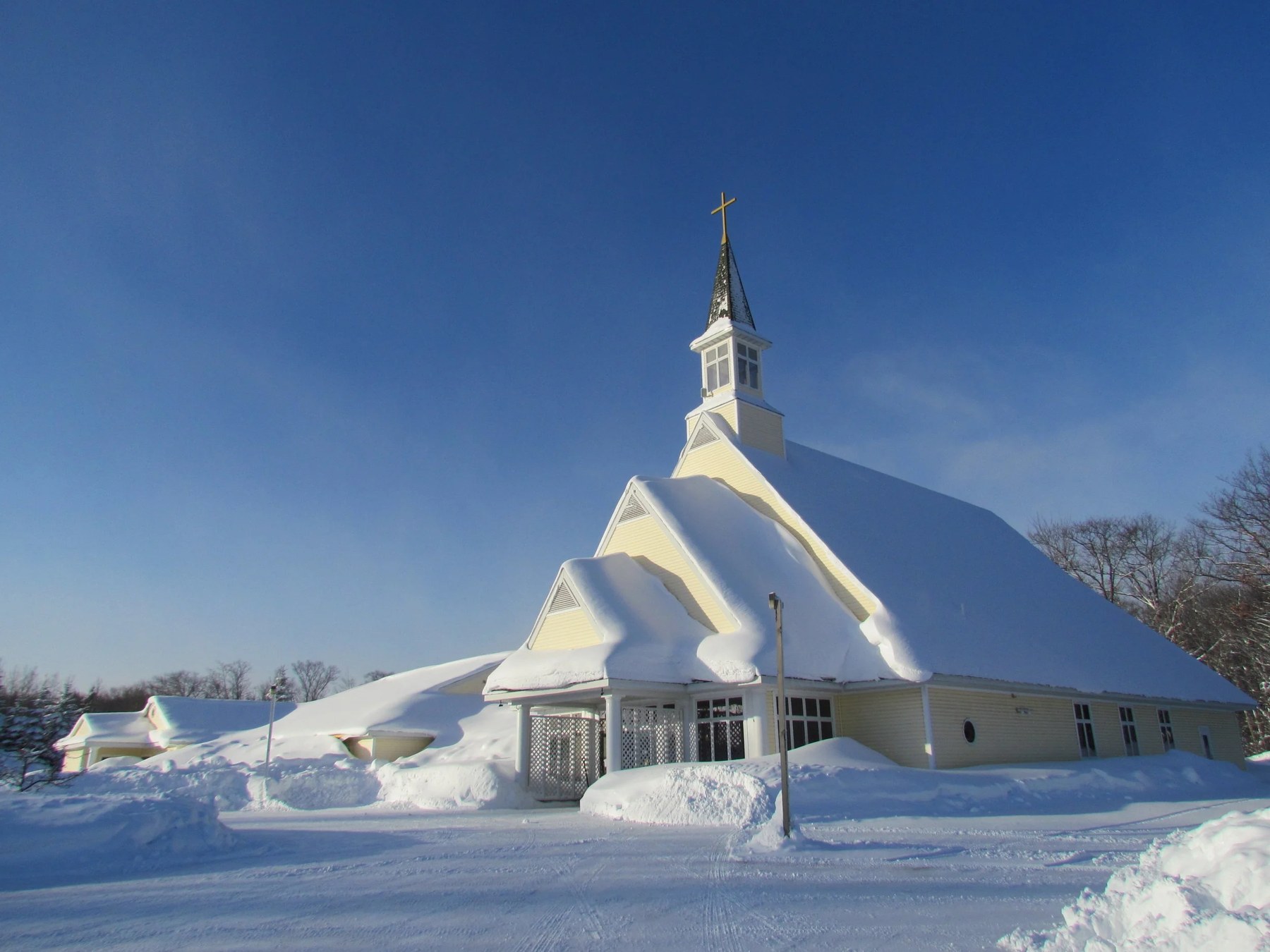 Range Apostolic Lutheran Church building in winter
